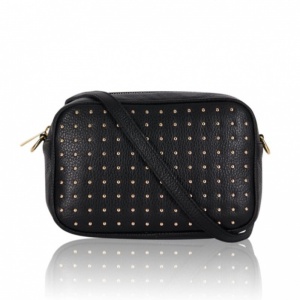 Studded Leather Bag - Black & Gold